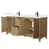 Custom image for Natural Oak with Matte Black Trim / Carrara Cultured Marble / No Mirror