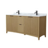 Custom image for Natural Oak with Matte Black Trim / White Carrara Marble / No Mirror