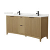 Custom image for Natural Oak with Matte Black Trim / Giotto Quartz / No Mirror