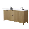 Custom image for Natural Oak with Matte Black Trim / White Quartz / No Mirror