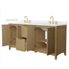 Custom image for Natural Oak with Brushed Gold Trim / Carrara Cultured Marble / No Mirror
