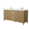 Custom image for Natural Oak with Brushed Gold Trim / Giotto Quartz / No Mirror