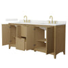 Custom image for Natural Oak with Brushed Gold Trim / Giotto Quartz / No Mirror