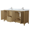 Custom image for Natural Oak with Brushed Nickel Trim / White Carrara Marble / No Mirror