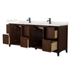 Custom image for Dark Walnut with Matte Black Trim / Giotto Quartz / No Mirror