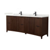 Custom image for Dark Walnut with Matte Black Trim / Giotto Quartz / No Mirror