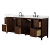 Custom image for Dark Walnut with Matte Black Trim / Giotto Quartz / No Mirror