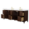 Custom image for Dark Walnut with Brushed Gold Trim / White Quartz / No Mirror