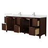 Custom image for Dark Walnut with Brushed Nickel Trim / Giotto Quartz / No Mirror
