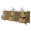 Custom image for Natural Oak with Matte Black Trim / Carrara Cultured Marble / No Mirror