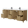 Custom image for Natural Oak with Matte Black Trim / White Cultured Marble / No Mirror