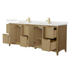 Custom image for Natural Oak with Brushed Gold Trim / Giotto Quartz / No Mirror