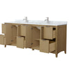 Custom image for Natural Oak with Brushed Nickel Trim / White Carrara Marble / No Mirror