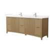 Custom image for Natural Oak with Brushed Nickel Trim / White Quartz / No Mirror