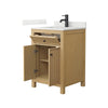 Custom image for Tanned Oak with Matte Black Trim / Giotto Quartz / No Mirror