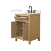 Custom image for Tanned Oak with Matte Black Trim / Giotto Quartz / No Mirror