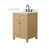 Custom image for Tanned Oak with Matte Black Trim / Giotto Quartz / No Mirror