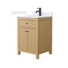 Custom image for Tanned Oak with Matte Black Trim / White Cultured Marble / No Mirror