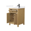 Custom image for Tanned Oak with Matte Black Trim / White Quartz / No Mirror