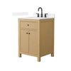 Custom image for Tanned Oak with Matte Black Trim / White Quartz / No Mirror