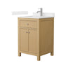 Custom image for Tanned Oak with Brushed Nickel Trim / Carrara Cultured Marble / No Mirror