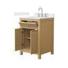 Custom image for Tanned Oak with Brushed Nickel Trim / Carrara Cultured Marble / No Mirror