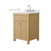 Custom image for Tanned Oak with Brushed Nickel Trim / Giotto Quartz / No Mirror