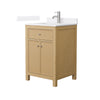 Custom image for Tanned Oak with Brushed Nickel Trim / White Cultured Marble / No Mirror