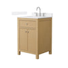 Custom image for Tanned Oak with Brushed Nickel Trim / White Cultured Marble / No Mirror