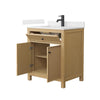 Custom image for Tanned Oak with Matte Black Trim / Carrara Cultured Marble / No Mirror