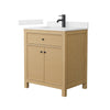 Custom image for Tanned Oak with Matte Black Trim / Carrara Cultured Marble / No Mirror