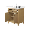 Custom image for Tanned Oak with Matte Black Trim / Carrara Cultured Marble / No Mirror