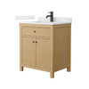 Custom image for Tanned Oak with Matte Black Trim / Giotto Quartz / No Mirror