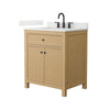 Custom image for Tanned Oak with Matte Black Trim / Giotto Quartz / No Mirror