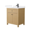 Custom image for Tanned Oak with Matte Black Trim / White Cultured Marble / No Mirror