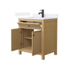 Custom image for Tanned Oak with Matte Black Trim / White Quartz / No Mirror