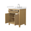 Custom image for Tanned Oak with Brushed Nickel Trim / Carrara Cultured Marble / No Mirror