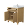 Custom image for Tanned Oak with Brushed Nickel Trim / White Carrara Marble / No Mirror