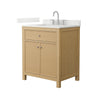 Custom image for Tanned Oak with Brushed Nickel Trim / Giotto Quartz / No Mirror