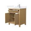 Custom image for Tanned Oak with Brushed Nickel Trim / White Cultured Marble / No Mirror