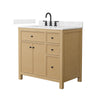 Custom image for Tanned Oak with Matte Black Trim / Carrara Cultured Marble / No Mirror