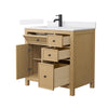 Custom image for Tanned Oak with Matte Black Trim / White Cultured Marble / No Mirror