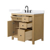 Custom image for Tanned Oak with Matte Black Trim / White Cultured Marble / No Mirror