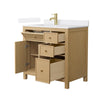 Custom image for Tanned Oak with Brushed Gold Trim / White Cultured Marble / No Mirror