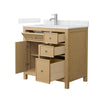Custom image for Tanned Oak with Brushed Nickel Trim / Carrara Cultured Marble / No Mirror