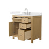 Custom image for Tanned Oak with Brushed Nickel Trim / Carrara Cultured Marble / No Mirror