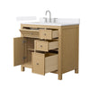 Custom image for Tanned Oak with Brushed Nickel Trim / White Cultured Marble / No Mirror