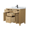 Custom image for Tanned Oak with Matte Black Trim / White Carrara Marble / No Mirror