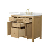 Custom image for Tanned Oak with Brushed Gold Trim / Giotto Quartz / No Mirror