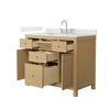 Custom image for Tanned Oak with Brushed Nickel Trim / Giotto Quartz / No Mirror